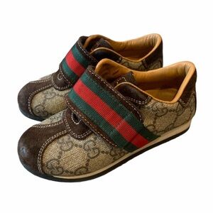 Gucci Kids Tan and Brown Sneakers sz 25